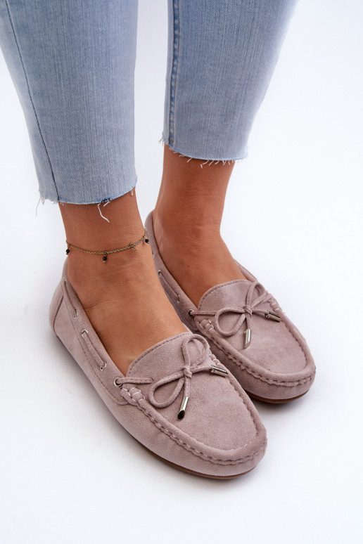 Elegante paarse suède mocassins Si Passione