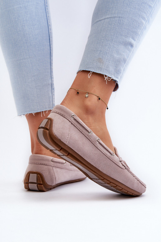 Elegante paarse suède mocassins Si Passione