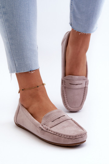 Elegante paarse suède mocassins Lenvie