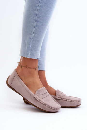 Elegante paarse suède mocassins Lenvie 2