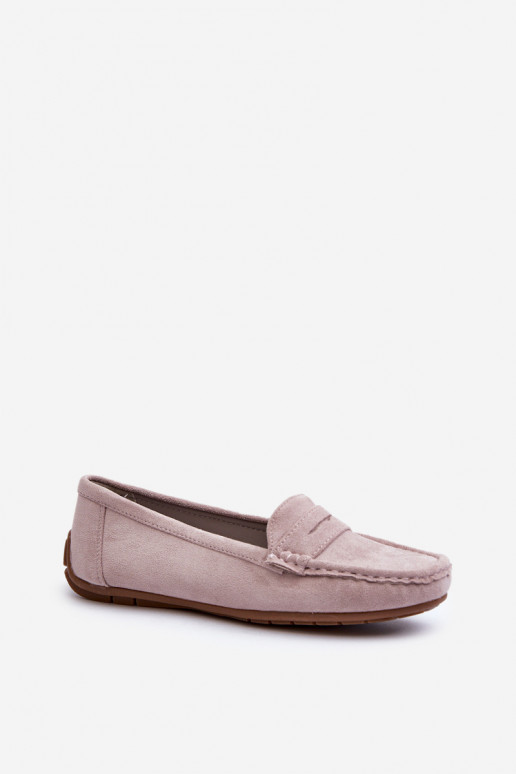 Elegante paarse suède mocassins Lenvie