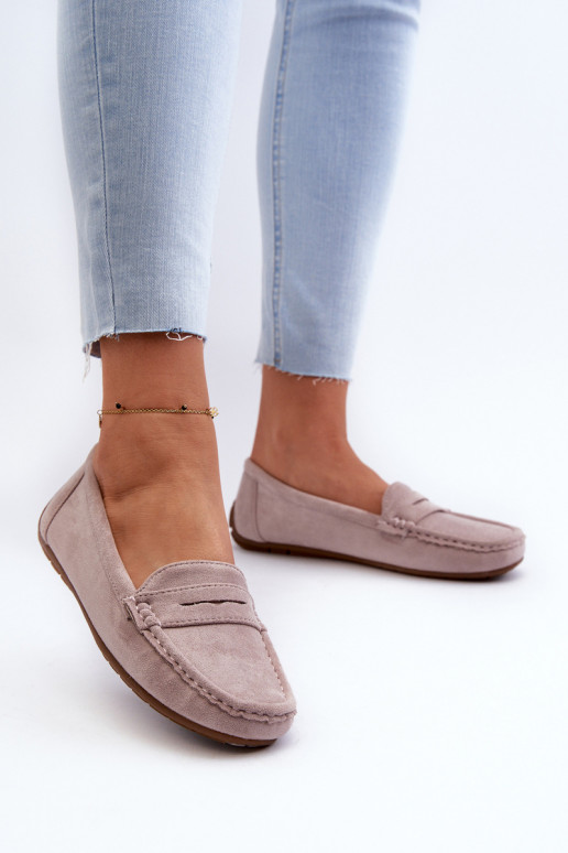 Elegante paarse suède mocassins Lenvie