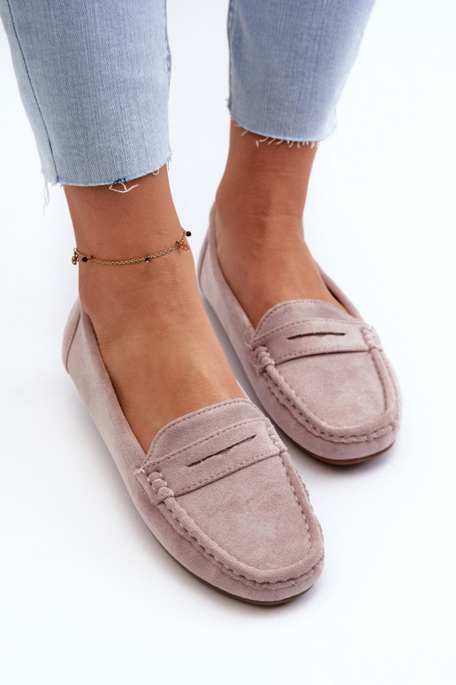 Elegante paarse suède mocassins Lenvie