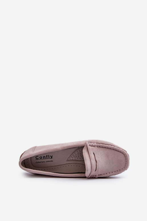 Elegante paarse suède mocassins Lenvie