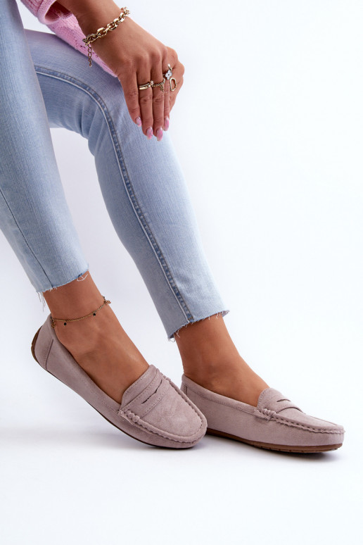 Elegante paarse suède mocassins Lenvie