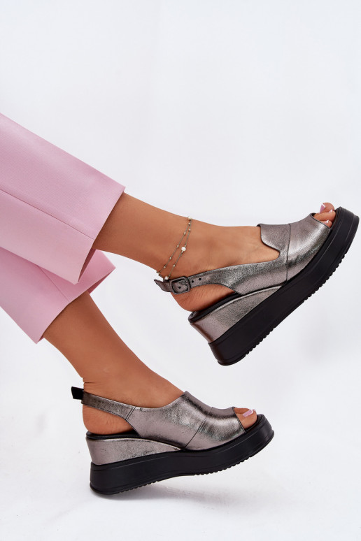 Dames grijze platformsandalen Artiker 54C0402