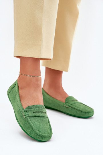 Elegante groene suède mocassins Lenvie