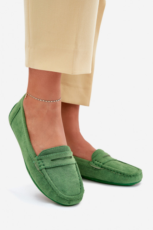Elegante groene suède mocassins Lenvie