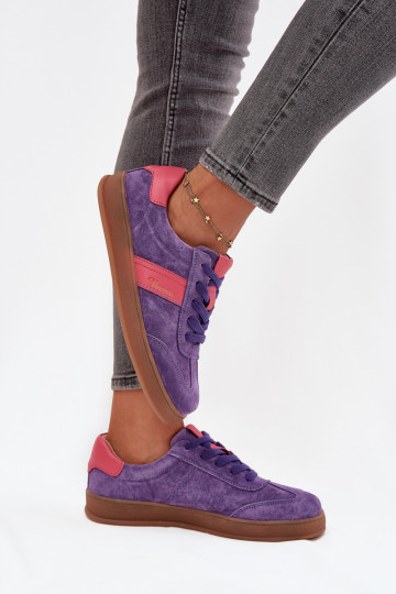 Paarse dames suède sneakers Vinceza 79576