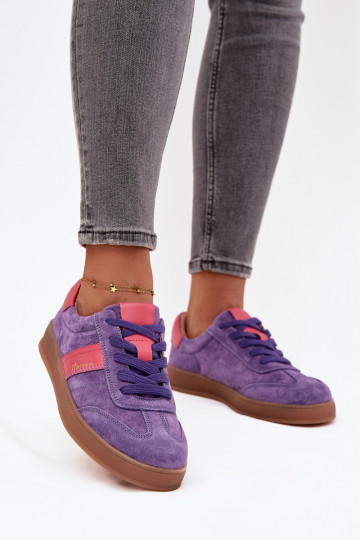Paarse dames suède sneakers Vinceza 79576 2