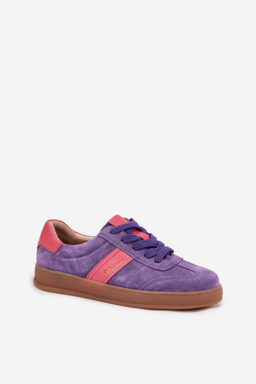 Paarse dames suède sneakers Vinceza 79576