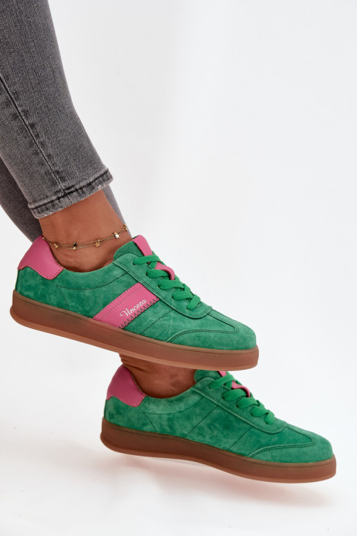 Groene dames suède sneakers Vinceza 79576