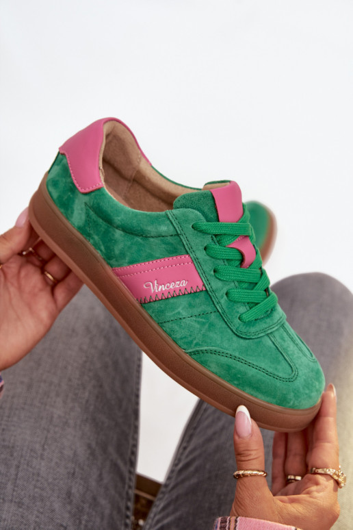 Groene dames suède sneakers Vinceza 79576