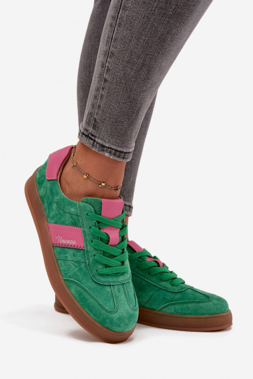 Groene dames suède sneakers Vinceza 79576