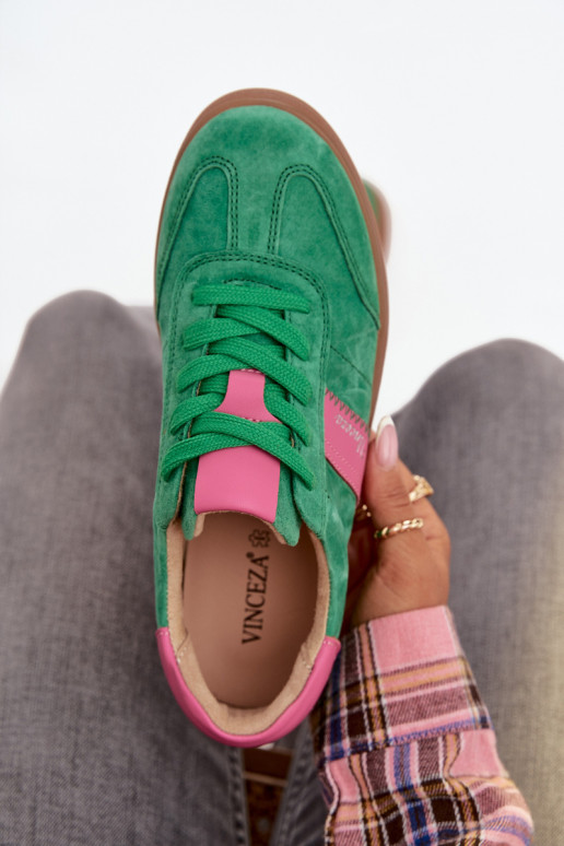 Groene dames suède sneakers Vinceza 79576