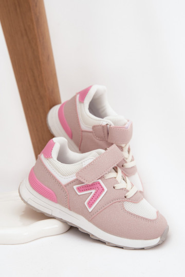 Roze kindersneakers met klittenbandsluiting Galisse
