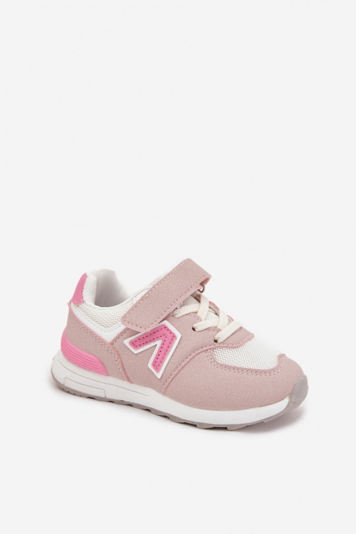 Roze kindersneakers met klittenbandsluiting Galisse