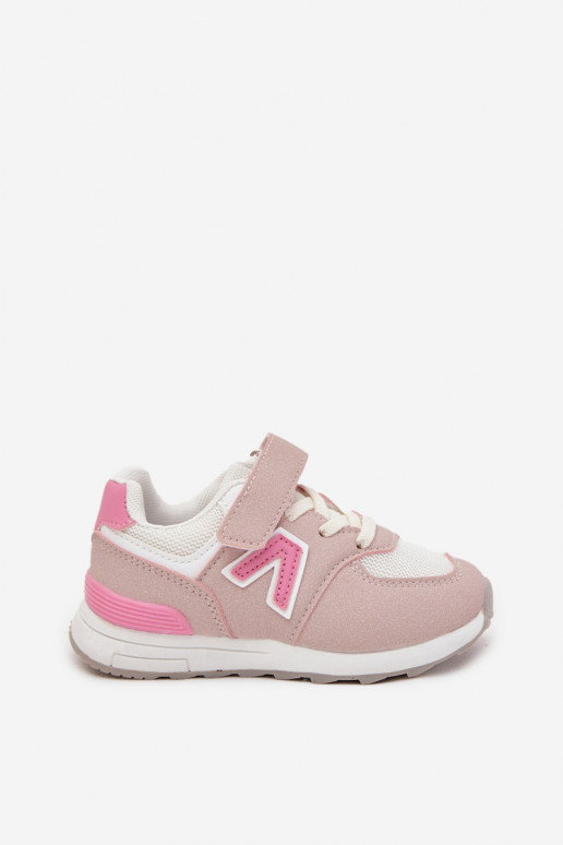 Roze kindersneakers met klittenbandsluiting Galisse