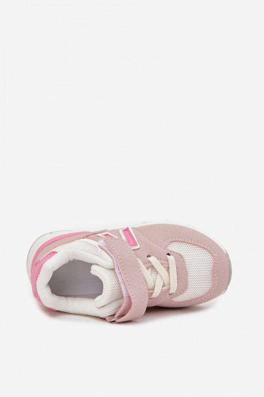 Roze kindersneakers met klittenbandsluiting Galisse
