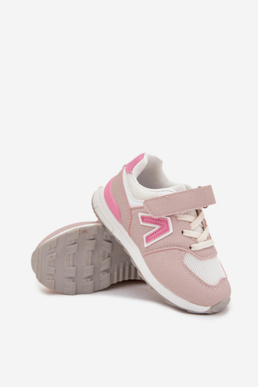 Roze kindersneakers met klittenbandsluiting Galisse