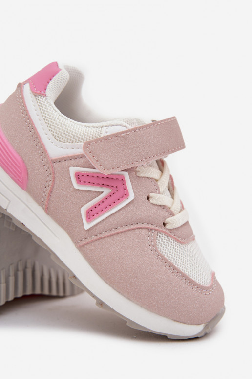 Roze kindersneakers met klittenbandsluiting Galisse