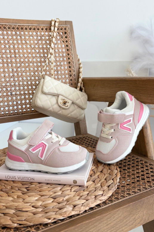 Roze kindersneakers met klittenbandsluiting Galisse