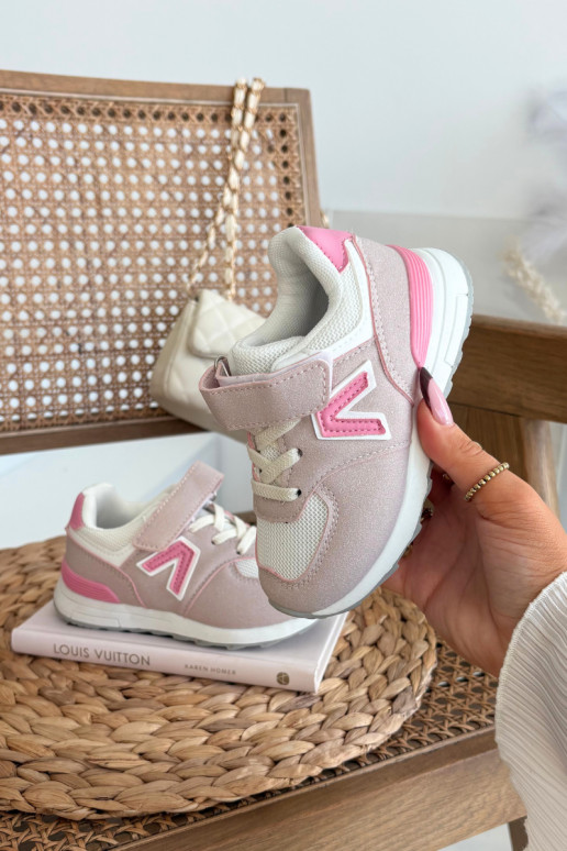 Roze kindersneakers met klittenbandsluiting Galisse