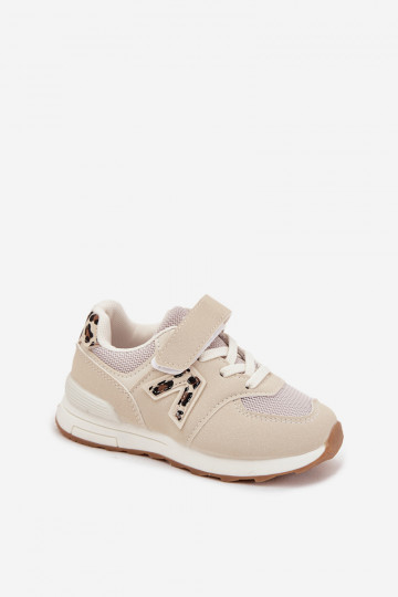 Beige kindersneakers met klittenbandsluiting Galisse 2