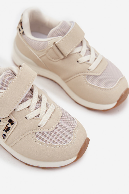 Beige kindersneakers met klittenbandsluiting Galisse