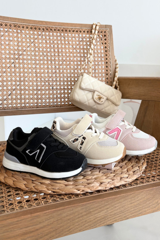 Beige kindersneakers met klittenbandsluiting Galisse