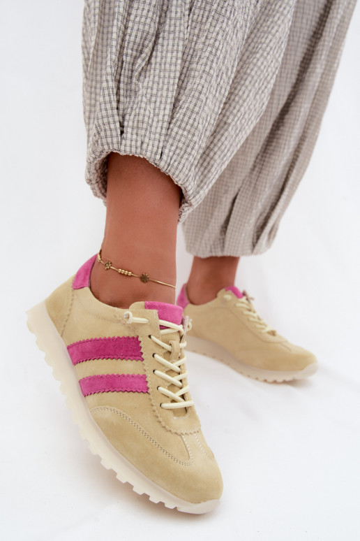 Gele suède sneakers Cuddla