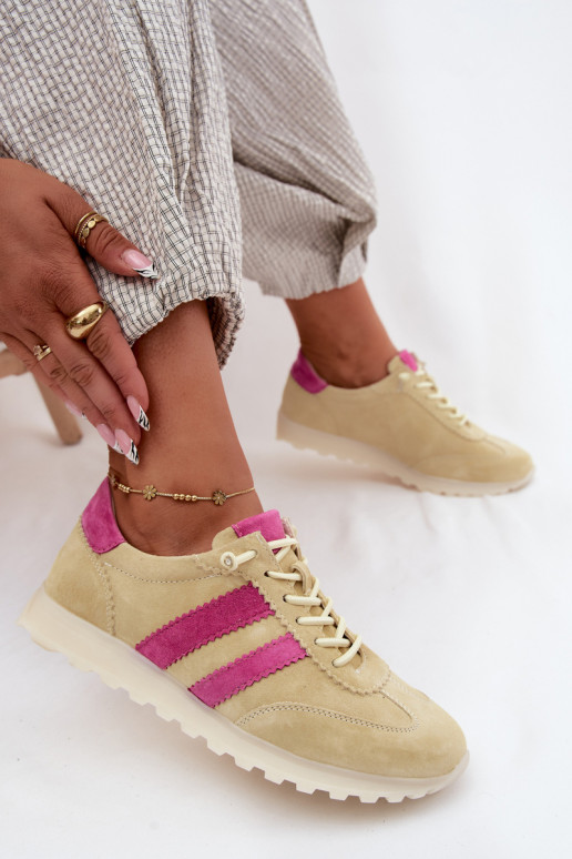 Gele suède sneakers Cuddla