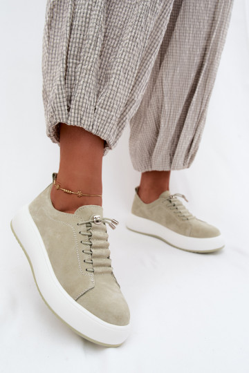 schoenen Sneakers model schoenen met platformOpturalnego van suèdeu mint kleuren Blushy 2