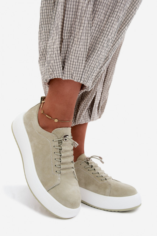 schoenen Sneakers model schoenen met platformOpturalnego van suèdeu mint kleuren Blushy
