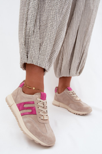 sportschoenen Sneakers model schoenenOpturalnego van suèdeu Dames beige Lovey 2