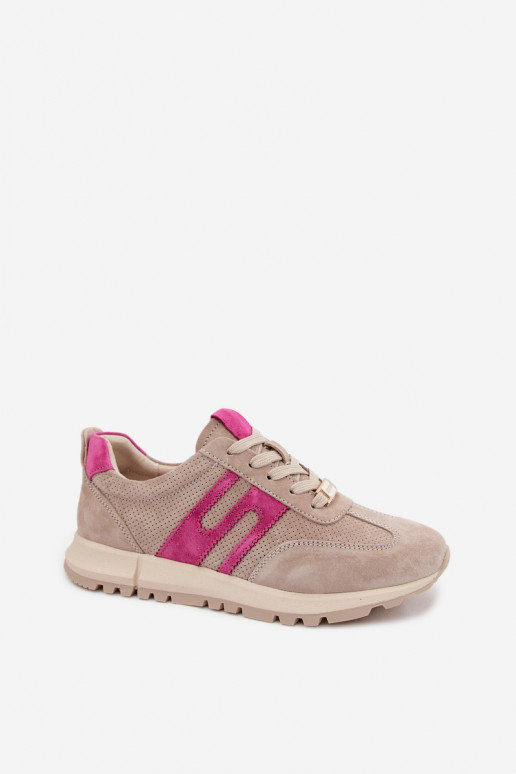 sportschoenen Sneakers model schoenenOpturalnego van suèdeu Dames beige Lovey