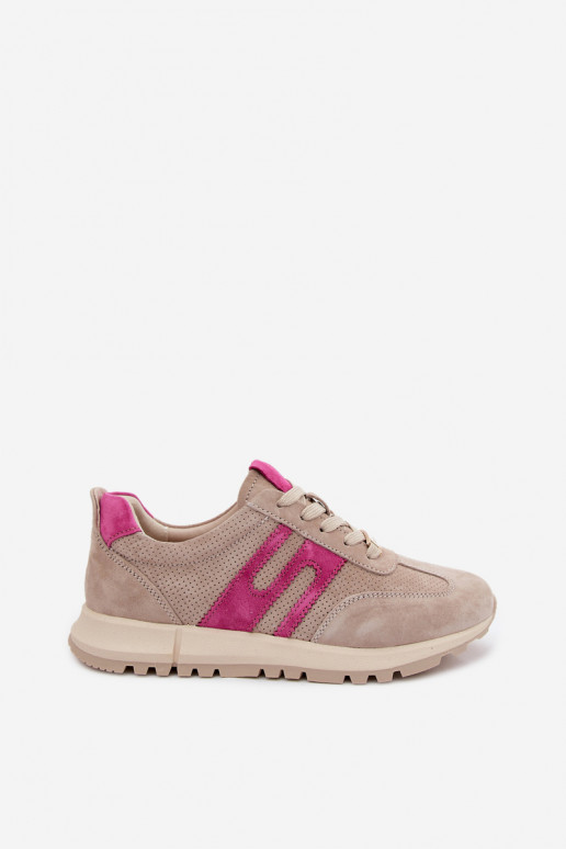 sportschoenen Sneakers model schoenenOpturalnego van suèdeu Dames beige Lovey
