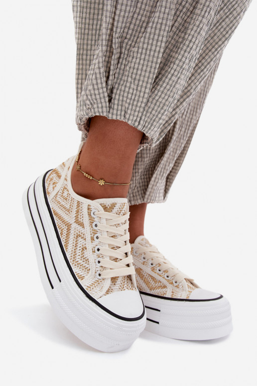 Laag Vrijetijdsschoenen met platform INit-gouden kleur Medina