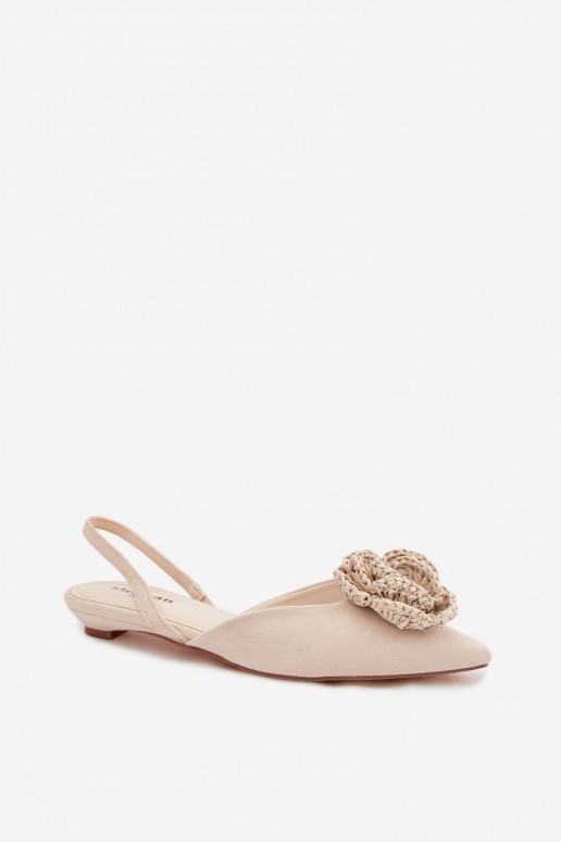Dames sandalen met decoratie in ivoorkleurige faux suede Gardenia