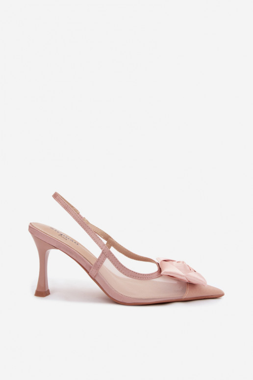 Gaas sandalen met ornamenten met hakken Typu Klepsydra Szampańskie Jasmina