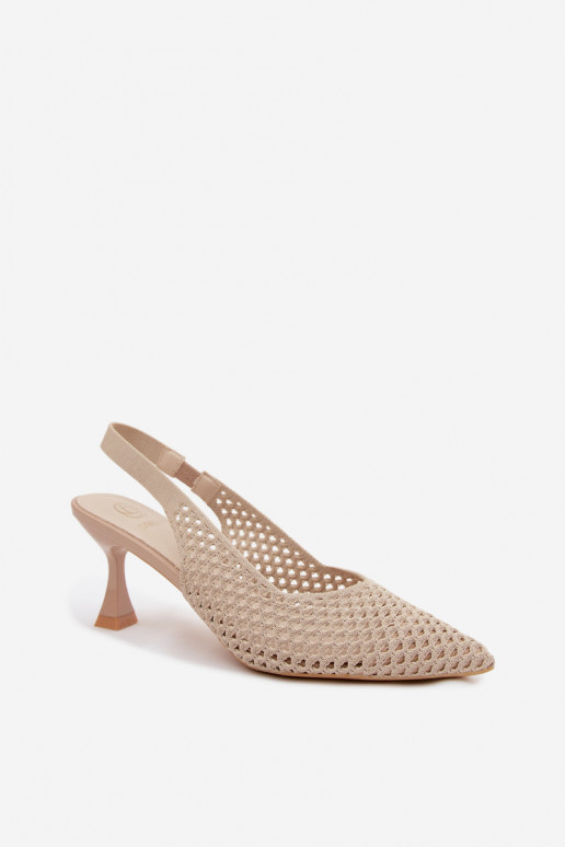 met elementen van opengeInerkt materiaal Sandalen met hoge hak Typu Klepsydra beige Cherryla