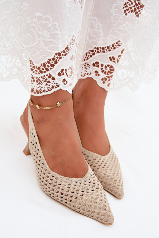 met elementen van opengeInerkt materiaal Sandalen met hoge hak Typu Klepsydra beige Cherryla