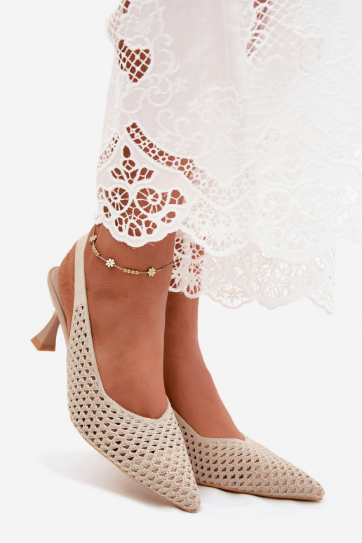 met elementen van opengeInerkt materiaal Sandalen met hoge hak Typu Klepsydra beige Cherryla