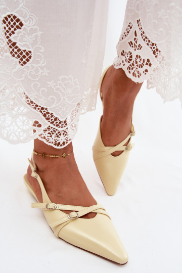 Damesandalen met banden van faux leather in gele kleur Glamira 2