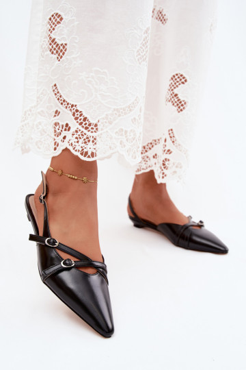 Damesandalen met banden van faux leather in zwart Glamira 2