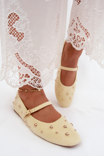 Ballerina's met decoratie en bandjes in geel Cuddly 2
