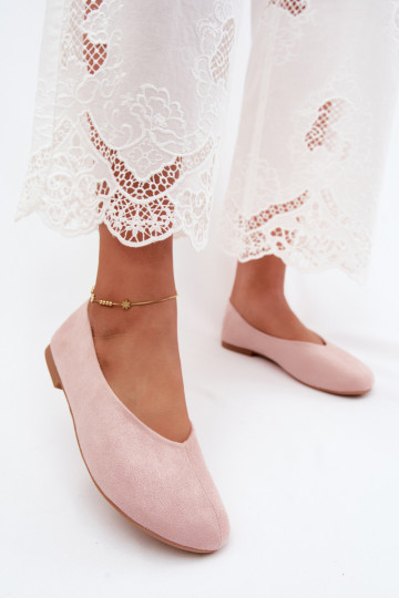 Ballerina's in roze faux suede Camdena