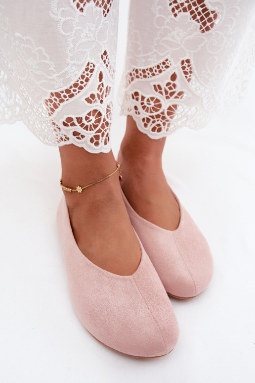 Ballerina's in roze faux suede Camdena