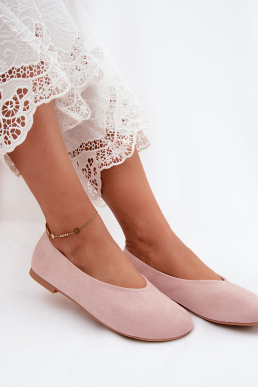 Ballerina's in roze faux suede Camdena