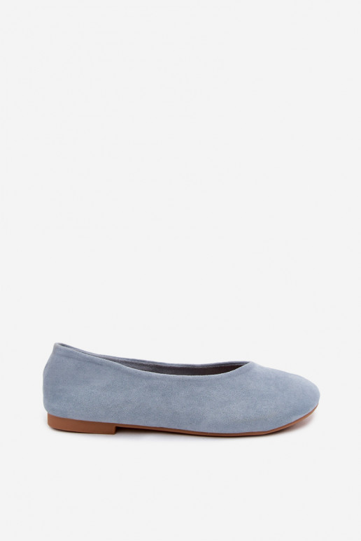 Blauwe ballerina's van faux suede Camdena